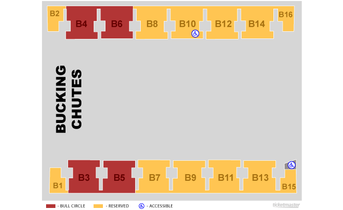 Seating chart for Salem Civic Center in Rodeo Layout