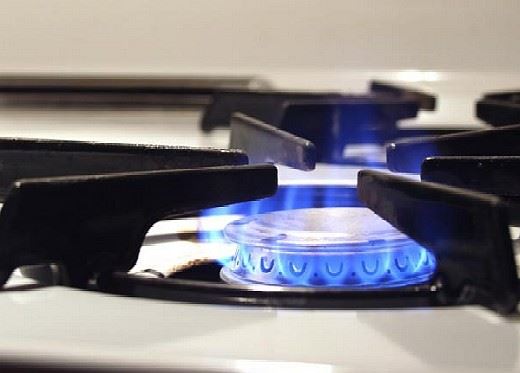 Lit Gas Stove Burner